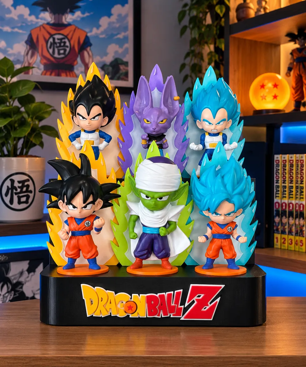 EXPOSITOR DRAGON BALL Z CON AURAS – 6 FIGURAS